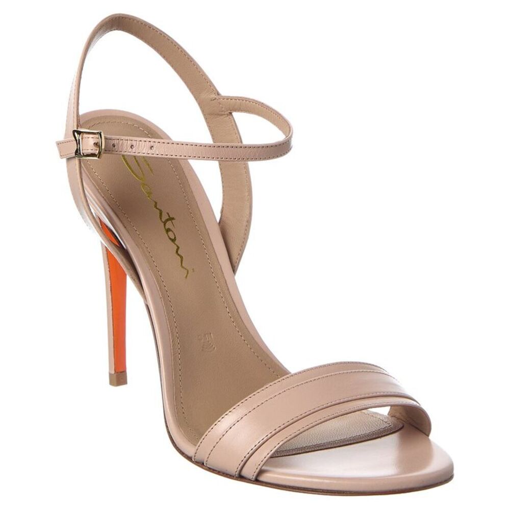 Santoni Leather Sandal, Beige
